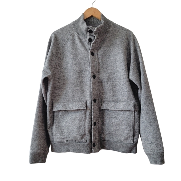 J. Crew Gray Button Down Sweatshirt Jacket - Picture 1 of 10